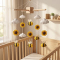 Felt Baby Mobile, Bee and Sunflower Nursery Decor, Personalized Crib Mobile, Gender Neutral Baby Gift