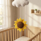 Felt Baby Mobile, Bee and Sunflower Nursery Decor, Personalized Crib Mobile, Gender Neutral Baby Gift