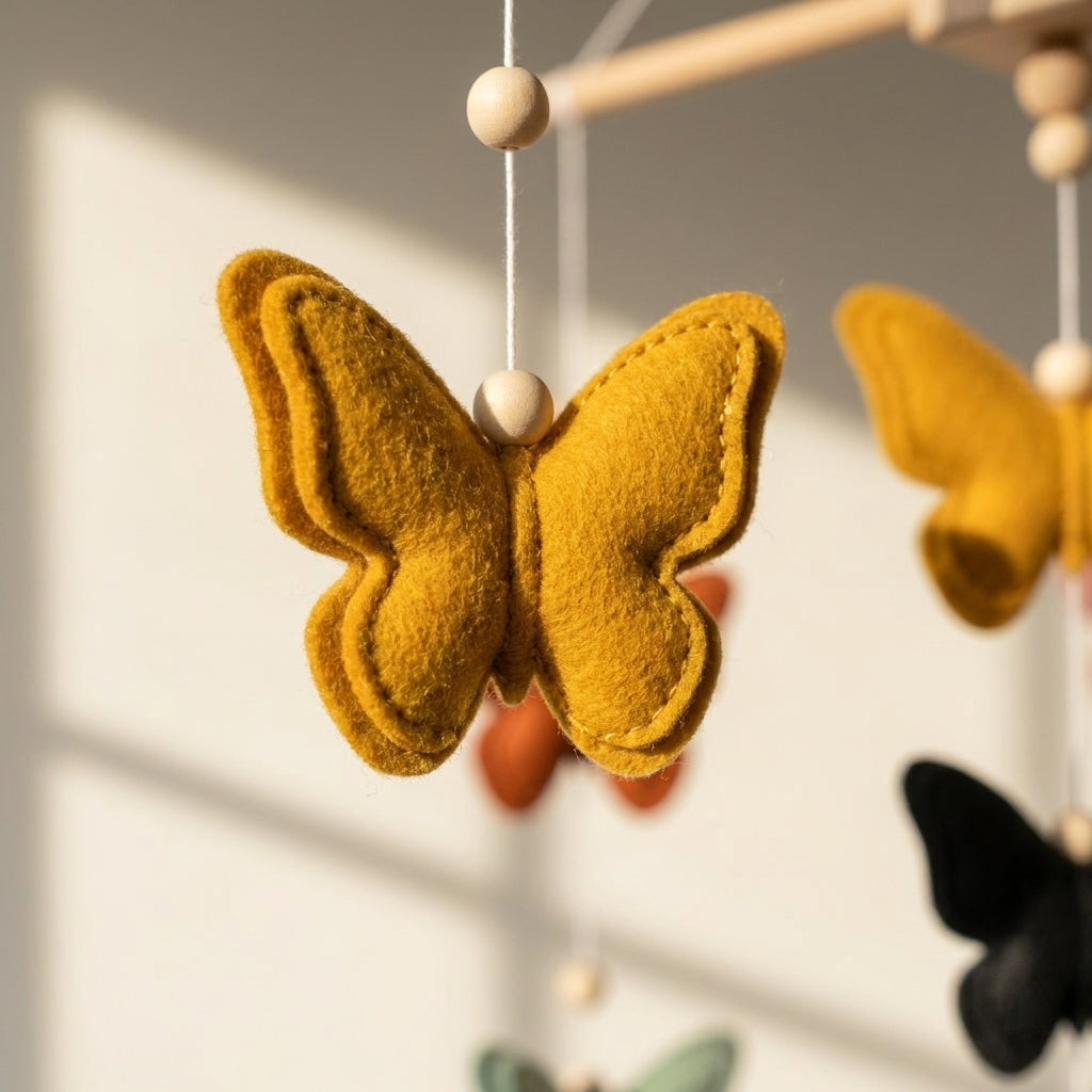 Felt Baby Mobile, Butterfly Nursery Decor, Personalized Crib Mobile, Gender Neutral Baby Gift