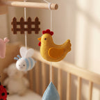 Felt Baby Mobile, Farm Animals Nursery Decor, Personalized Crib Mobile, Gender Neutral Baby Gift