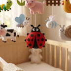 Felt Baby Mobile, Farm Animals Nursery Decor, Personalized Crib Mobile, Gender Neutral Baby Gift