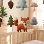 Forest Nursery Mobile, Felt Crib Mobile, Rustic Woodland Baby Decor, Personalized Nature Theme Gift