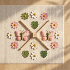 Garden Nursery Mobile, Felt Crib Mobile, Butterfly and Flower Baby Decor, Personalized Nature Theme Gift
