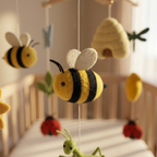 Insect Nursery Mobile, Felt Crib Mobile, Nature Theme Baby Decor, Montessori Toy for Nursery