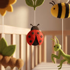 Insect Nursery Mobile, Felt Crib Mobile, Nature Theme Baby Decor, Montessori Toy for Nursery