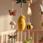 Insect Nursery Mobile, Felt Crib Mobile, Nature Theme Baby Decor, Montessori Toy for Nursery