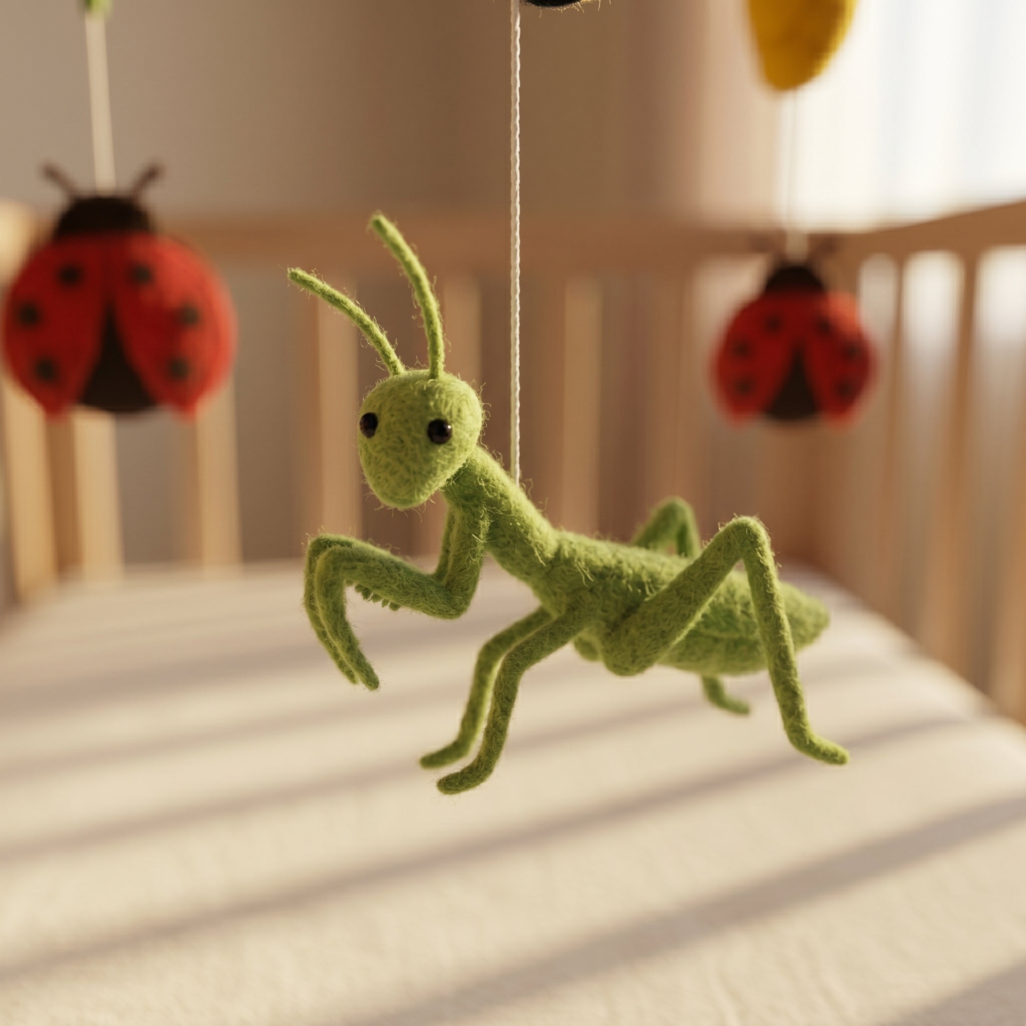 Insect Nursery Mobile, Felt Crib Mobile, Nature Theme Baby Decor, Montessori Toy for Nursery