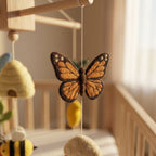 Insect Nursery Mobile, Felt Crib Mobile, Nature Theme Baby Decor, Montessori Toy for Nursery
