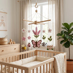 Lavender Butterfly Felt Baby Mobile, Floral Crib Mobile, Garden Nursery Decor, Baby Shower Gift for Newborn