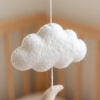 Minimalist Nursery Mobile, Felt Crib Mobile, Dove and Cloud Baby Decor, Elegant Gift for Newborn