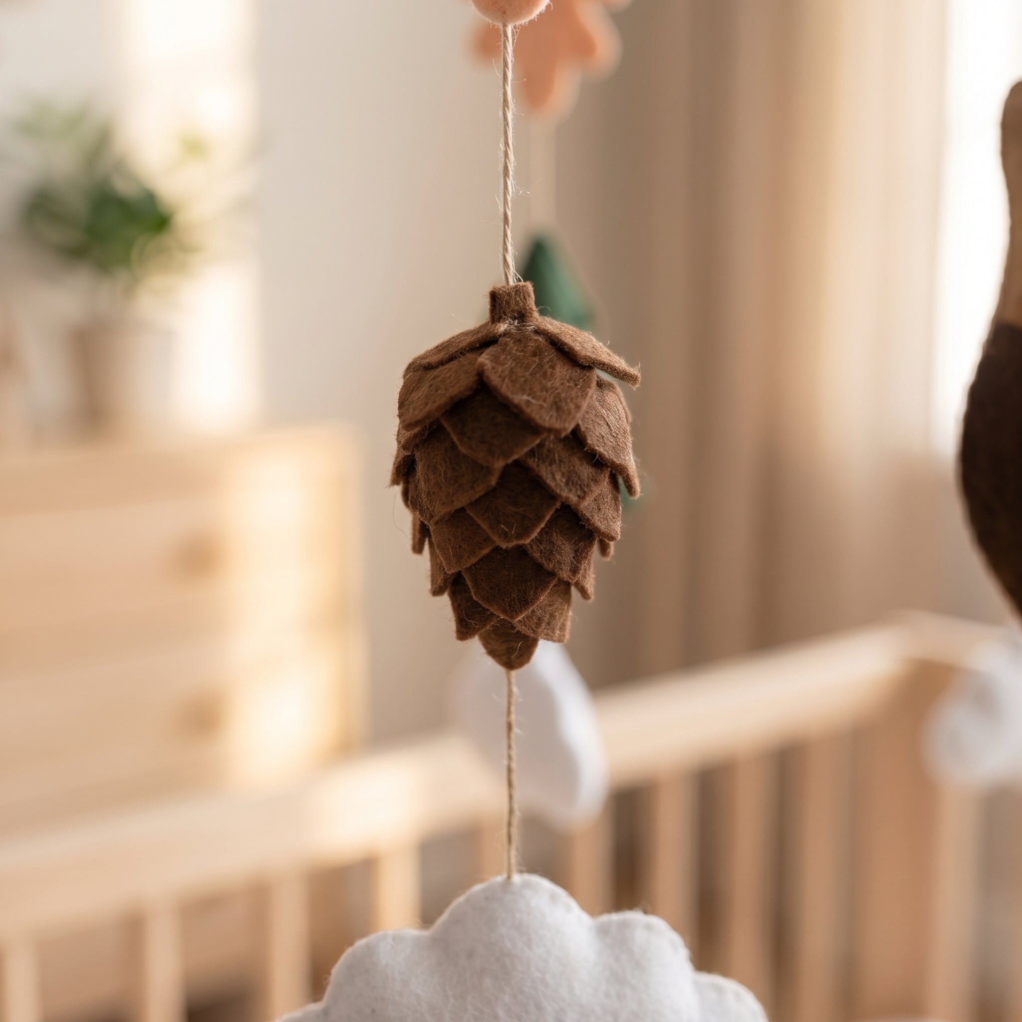 Owl Nursery Mobile, Felt Crib Mobile, Rustic Forest Baby Decor, Personalized Nature Theme Gift