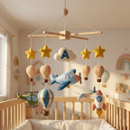 Felt Baby Mobile, Airplane Crib Mobile, Travel Nursery Decor, Baby Shower Gift