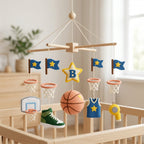 Personalized Felt Baby Mobile, Basketball Crib Mobile, Sports Nursery Decor, Baby Shower Gift