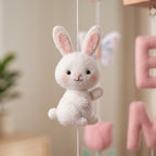 Personalized Felt Baby Mobile, Bunny Garden Nursery Decor, Rainbow and Strawberry Crib Mobile, Baby Shower Gift for Girl