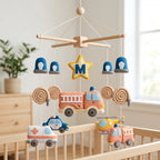 Felt Baby Mobile, Emergency Vehicle Crib Mobile, Rescue Nursery Decor, Baby Shower Gift
