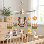 Personalized Felt Baby Mobile, Farm Animal Crib Mobile, Horse Nursery Decor, Baby Shower Gift