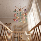 Personalized Felt Baby Mobile, Mermaid Nursery Decor, Ocean Theme Crib Mobile, Baby Shower Gift for Girl