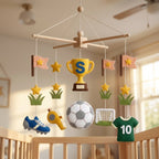 Personalized Felt Baby Mobile, Soccer Crib Mobile, Sports Nursery Decor, Baby Shower Gift