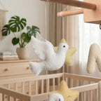 Personalized Felt Baby Mobile, Swan and Rainbow Nursery Decor, Cloud and Moon Crib Mobile, Baby Shower Gift