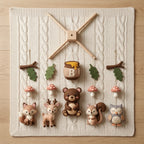 Personalized Felt Baby Mobile, Woodland Bear Crib Mobile, Forest Nursery Decor, Baby Shower Gift