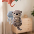 Under the Sea Mobile, Felt Crib Mobile, Whale and Turtle Baby Decor, Unique Marine Theme Gift